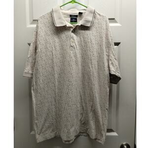 Vintage Y2K Dockers Golf Men's Size XL Clubs Balls Print Cotton Cream Polo Shirt